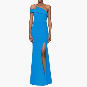 Xscape One Shoulder Scuba Crepe Mermaid Gown